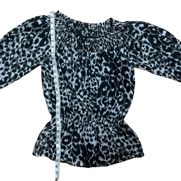 NWT Kenneth Cole Leopard Print Off The Shoulder Top Size XS - Picture 4 of 9